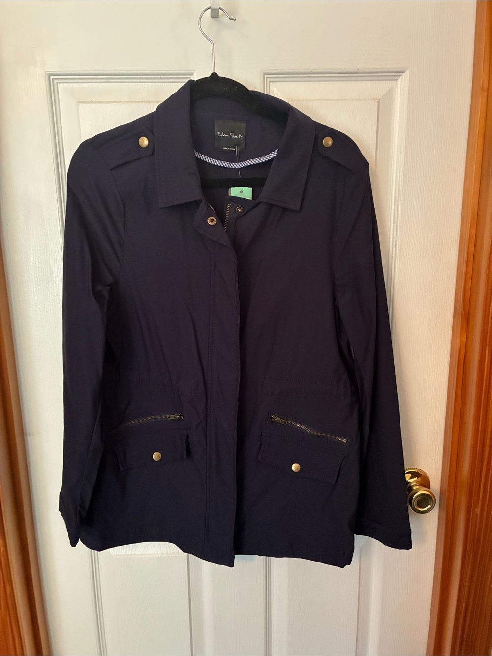 Eden Society Navy Utility Jacket with Snap and Zip Pockets